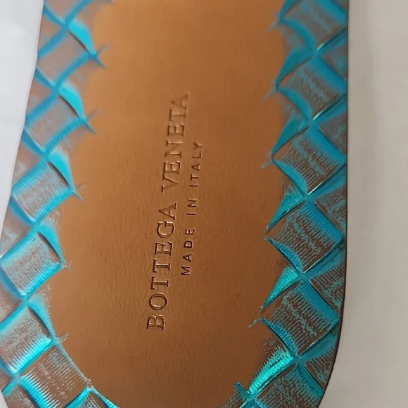 Bottega Veneta Blue Braided Leather Sandals - Picture 3 of 7